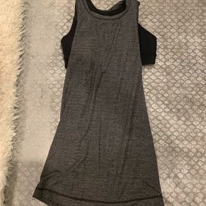 NWOT- grey/black lululemon tank with built in bra